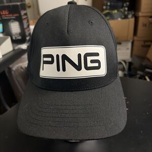 Men's Ping Patch Black Adjustable Snapback Golf Hat Authentic Cap